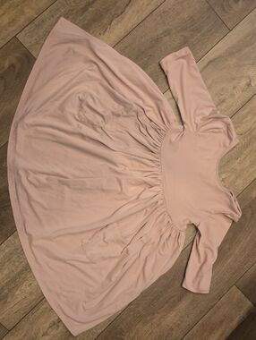 Girls' Blush Pink Long Sleeve Casual Dress